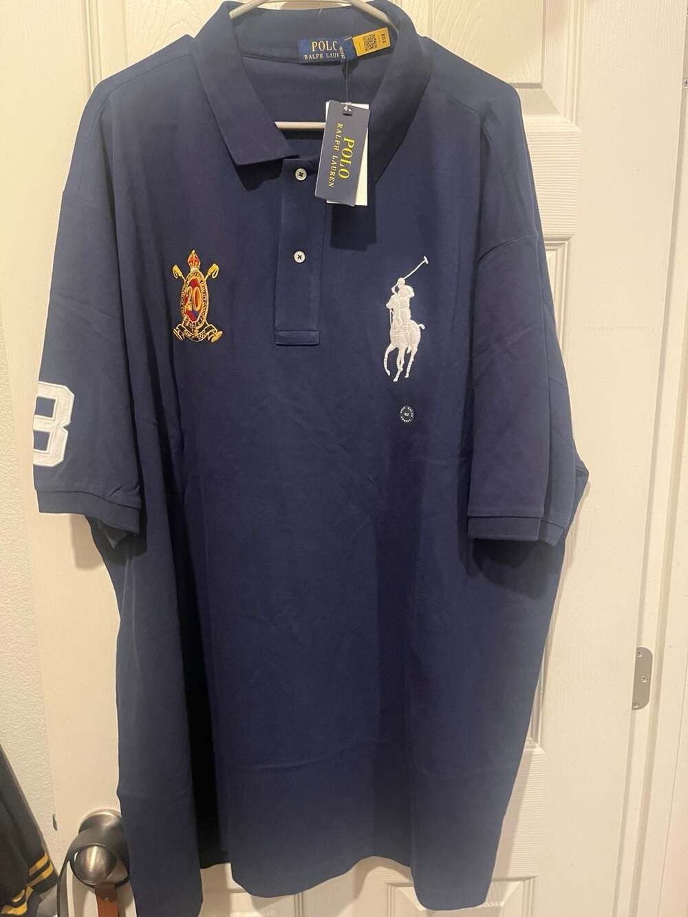 Polo Ralph Lauren 20th Anniversary Crest Polo Shirt Navy Size 3LT